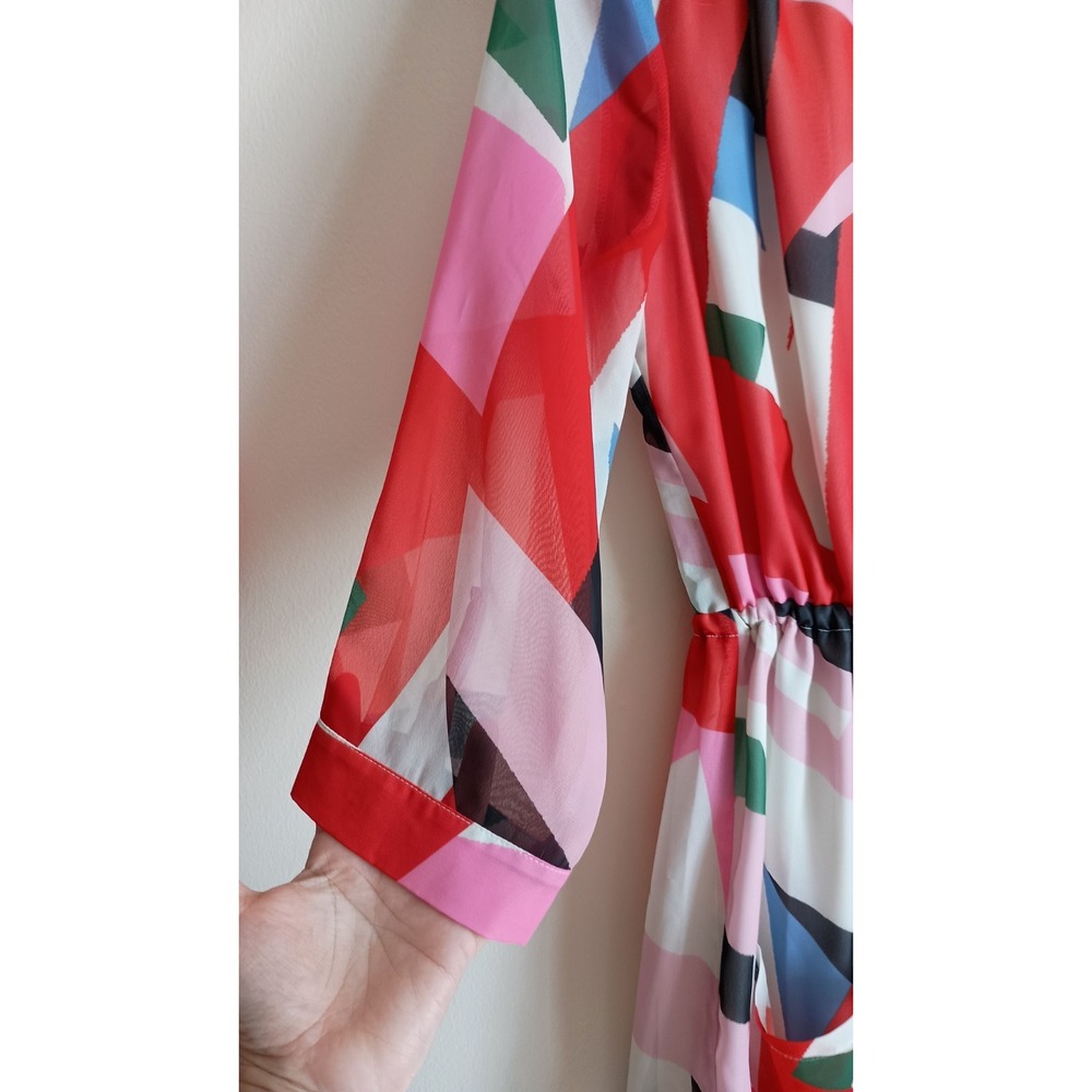 Lili Sidonio Geometric Print Drawstring Waist‎ Romper Pockets Size S - Picture 4 of 13